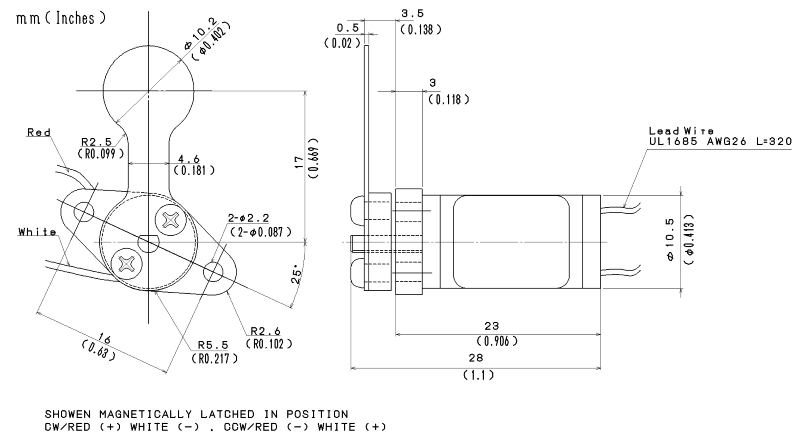Bistable Optical Shutter BOS10/15 dimensions