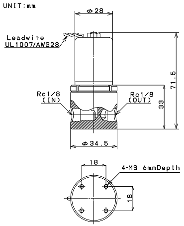 Proportional Solenoid Valve PSV-200T Dimensions