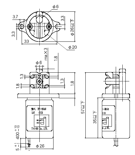 Pinch Valve TPV-N040 Outside dimension